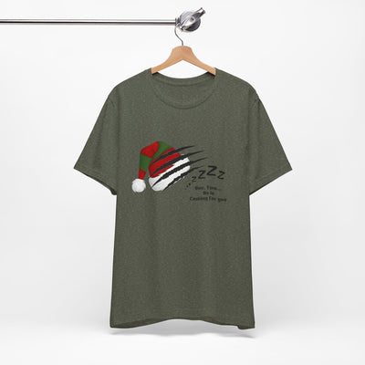 Unisex t-shirt with a Nightmare on Elm Street holiday graphic.