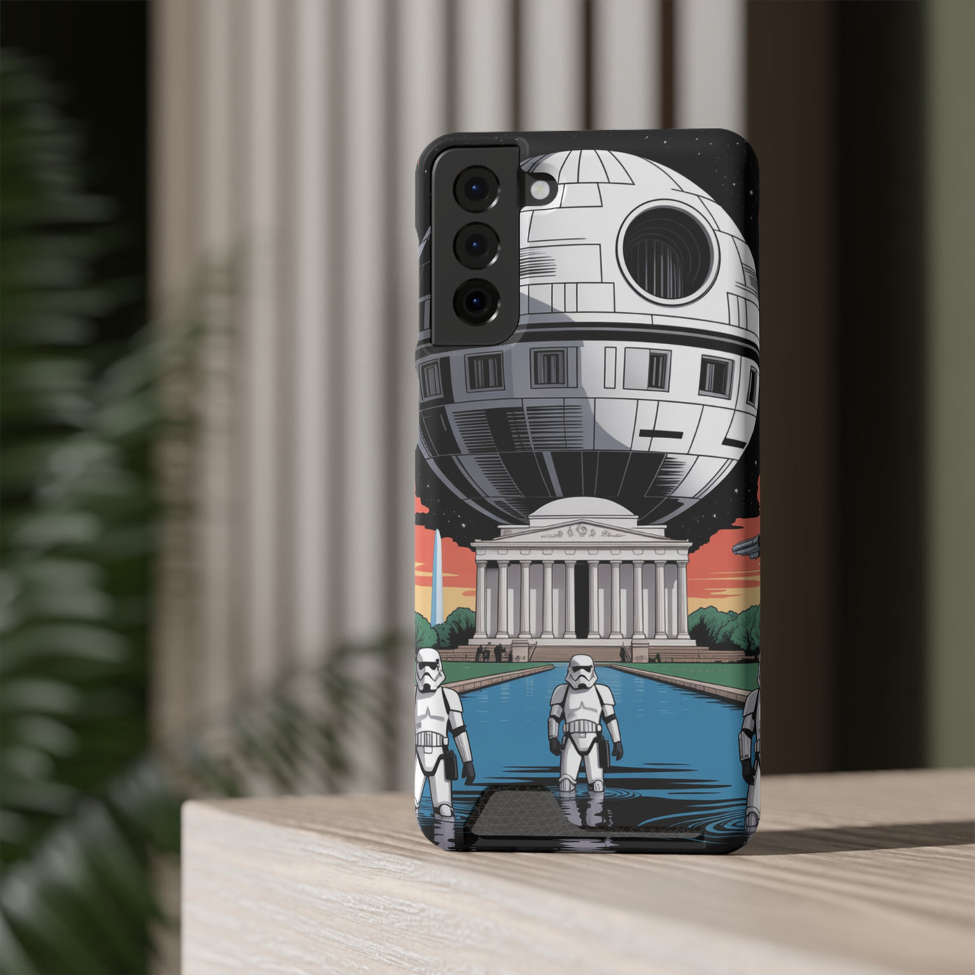 Phone Case: Galaxy-Inspired Phone Case with Card Holder, Space-Themed Gift, Star Wars-Inspired Design, Geek Accessories, Unique Phone Cover