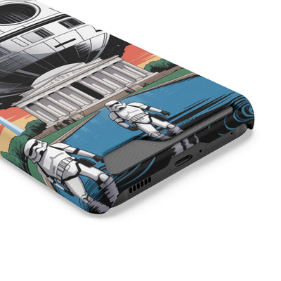 Phone Case: Galaxy-Inspired Phone Case with Card Holder, Space-Themed Gift, Star Wars-Inspired Design, Geek Accessories, Unique Phone Cover