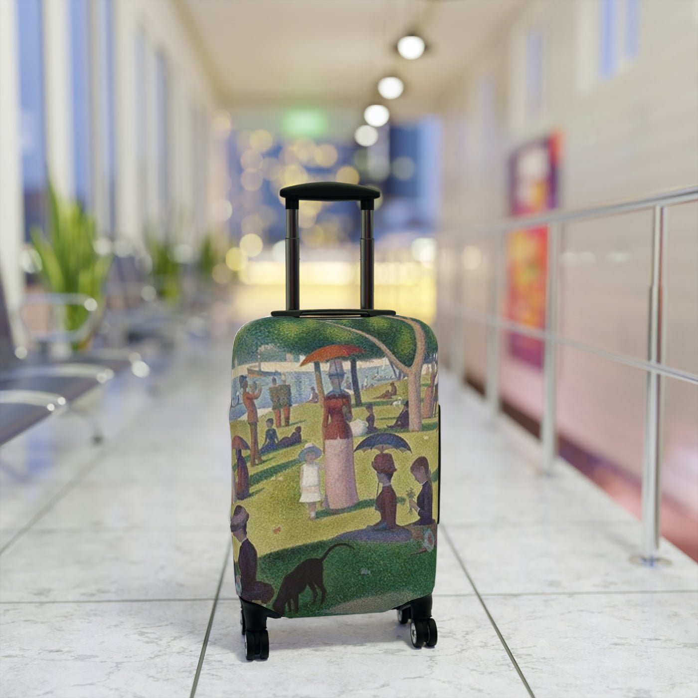 Art Style Luggage Cover for Travel Lovers, Customizable Suitcase Protector, Travel Accessories, Vacation Gift, Personalized Luggage Wrap
