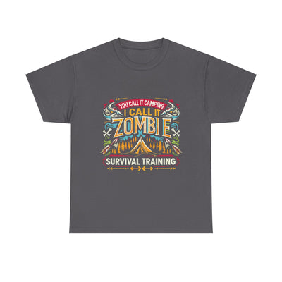 T-Shirt: Zombie Survival Training Unisex Heavy Cotton Tee