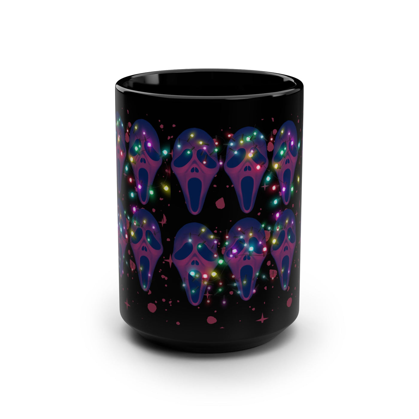 Mug: Scream with Christmas lights
