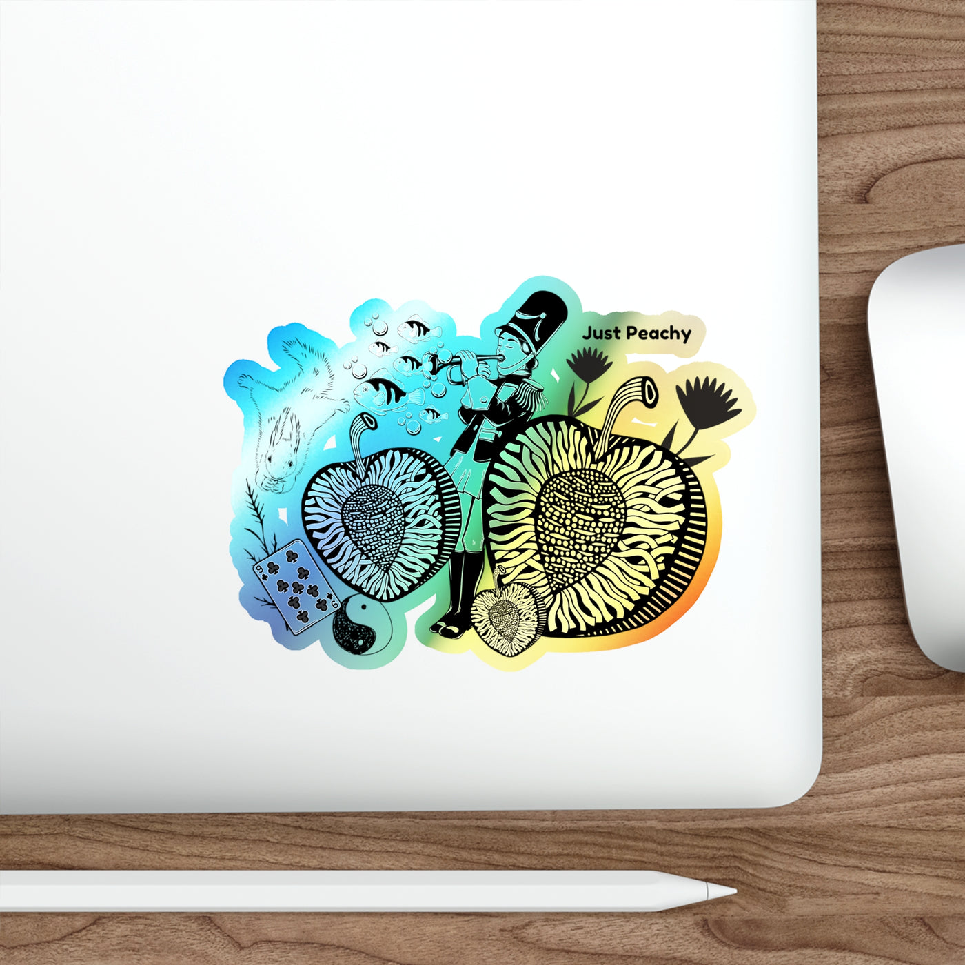 Die-Cut Stickers: Just Peachy | Holographic