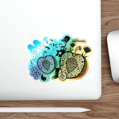 Die-Cut Stickers: Just Peachy | Holographic