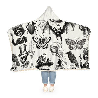 Snuggle Blanket: Gothic Skull & Insect Hooded Throw