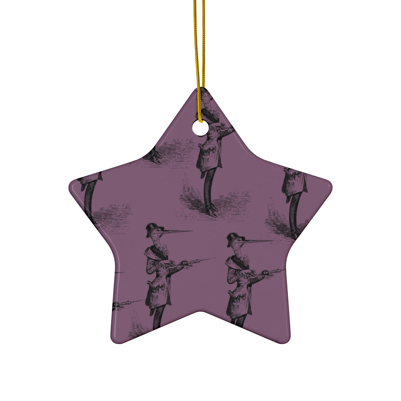 Ornaments: Plague Print in Dusty Rose in Ceramic