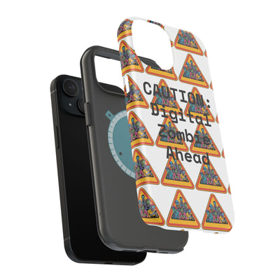 Phone Case: Caution: Digital Zombie Ahead Phone Case | Quirky Smartphone Protection, Unique Gift, Trendy Accessory, Fun Design, Geeky Style