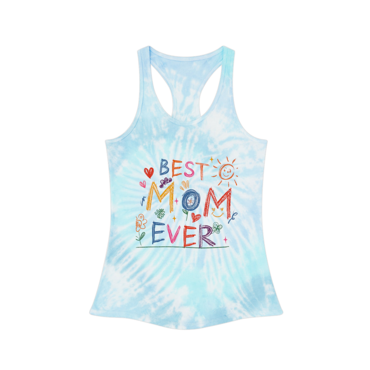 Tank Top: "Best Mom Ever" Tie Dye Racerback Tank To