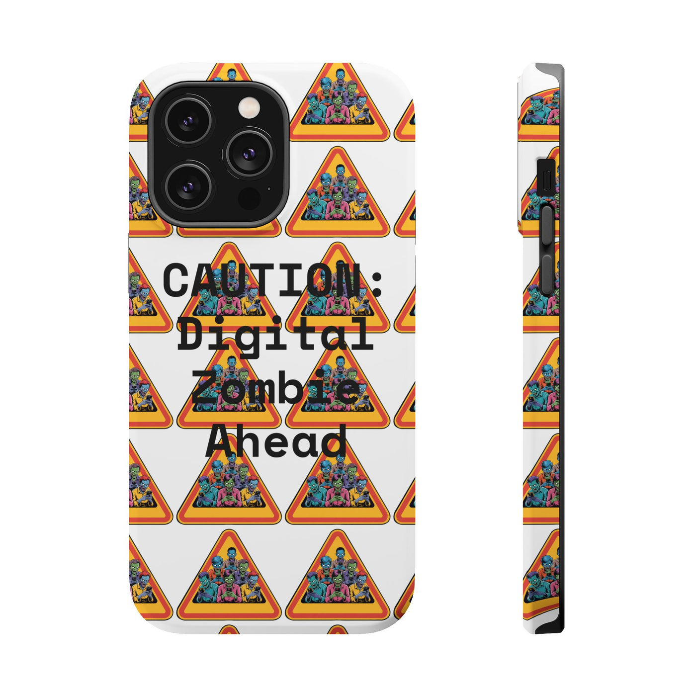 Phone Case: Caution: Digital Zombie Ahead Phone Case | Quirky Smartphone Protection, Unique Gift, Trendy Accessory, Fun Design, Geeky Style