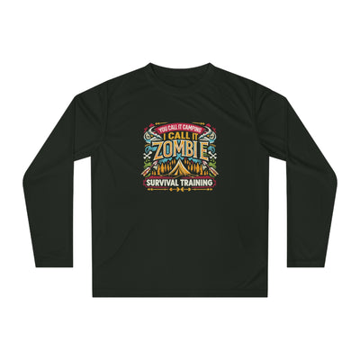 Long Sleeve Shirt: Unisex Performance Long Sleeve Shirt Zombie Survival