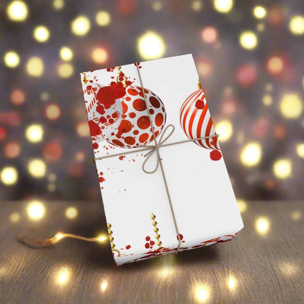 Wrapping Paper: Bloody Baubles | Holiday Crime Theme