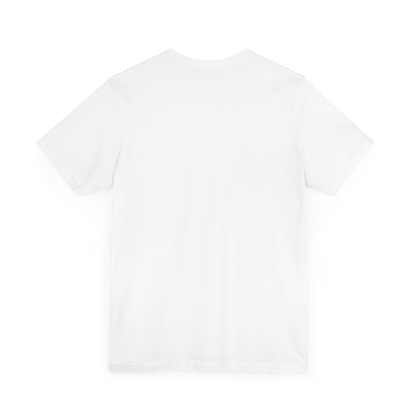A white, short-sleeved t-shirt with a crew neck.