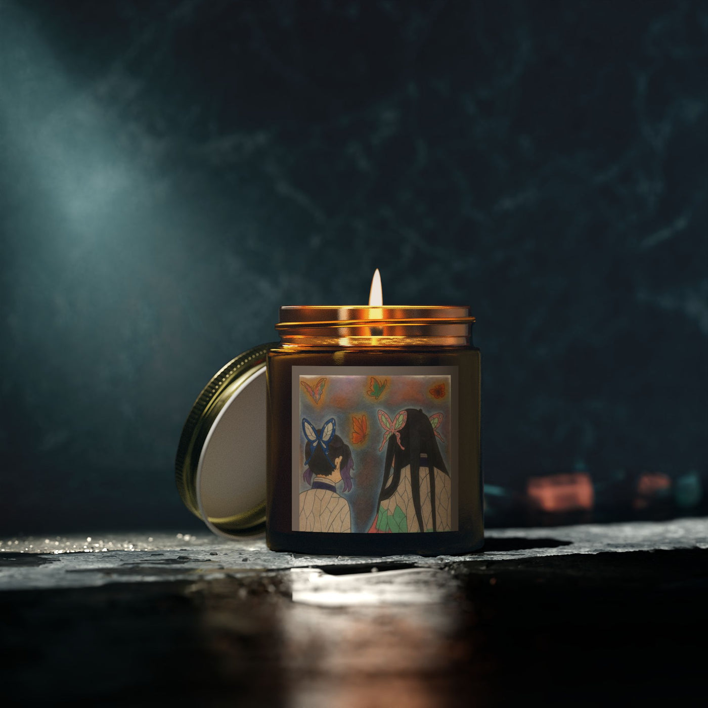 Candle: Demon Slayer-Inspired Floral Butterfly Decoration