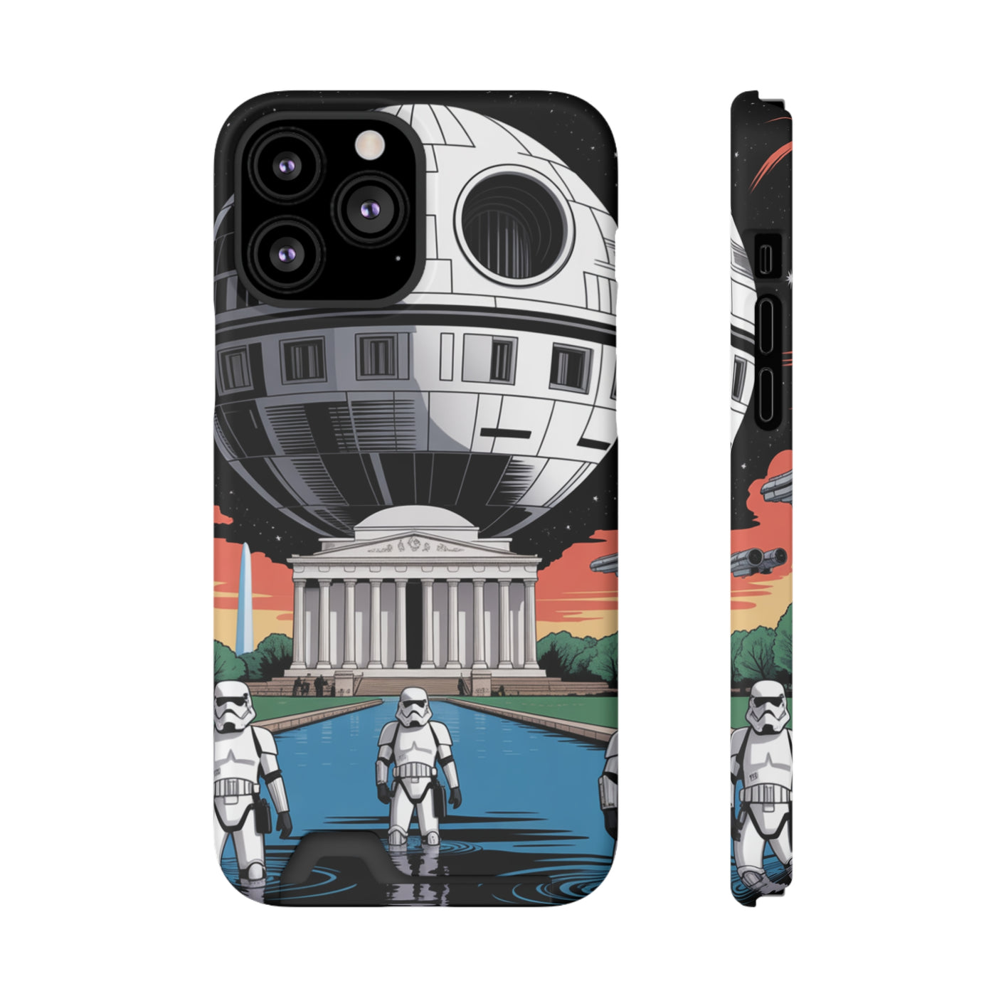 Phone Case: Galaxy-Inspired Phone Case with Card Holder, Space-Themed Gift, Star Wars-Inspired Design, Geek Accessories, Unique Phone Cover