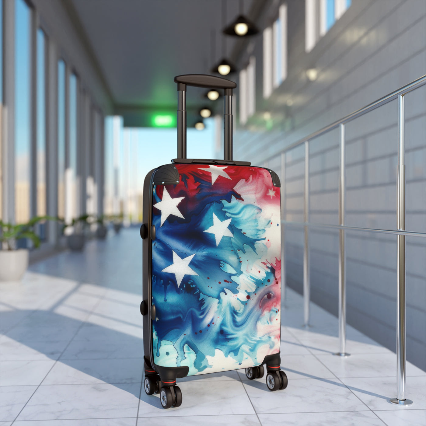 Suitcase: Patriotic Suitcase - Red, White & Blue Luggage, Travel Gear, Funny Gift for Travelers, Fourth of July, Summer Vacation