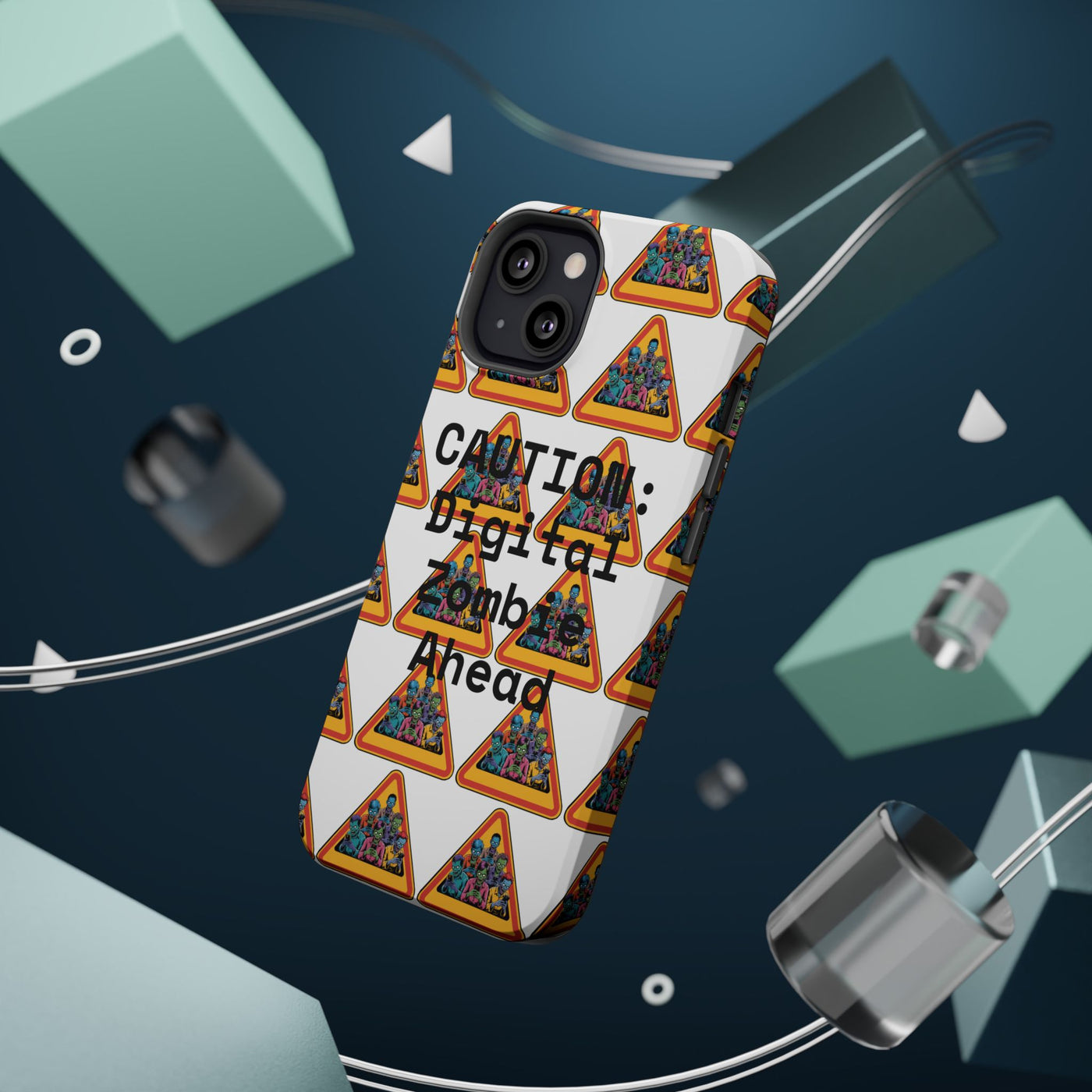Phone Case: Caution: Digital Zombie Ahead Phone Case | Quirky Smartphone Protection, Unique Gift, Trendy Accessory, Fun Design, Geeky Style
