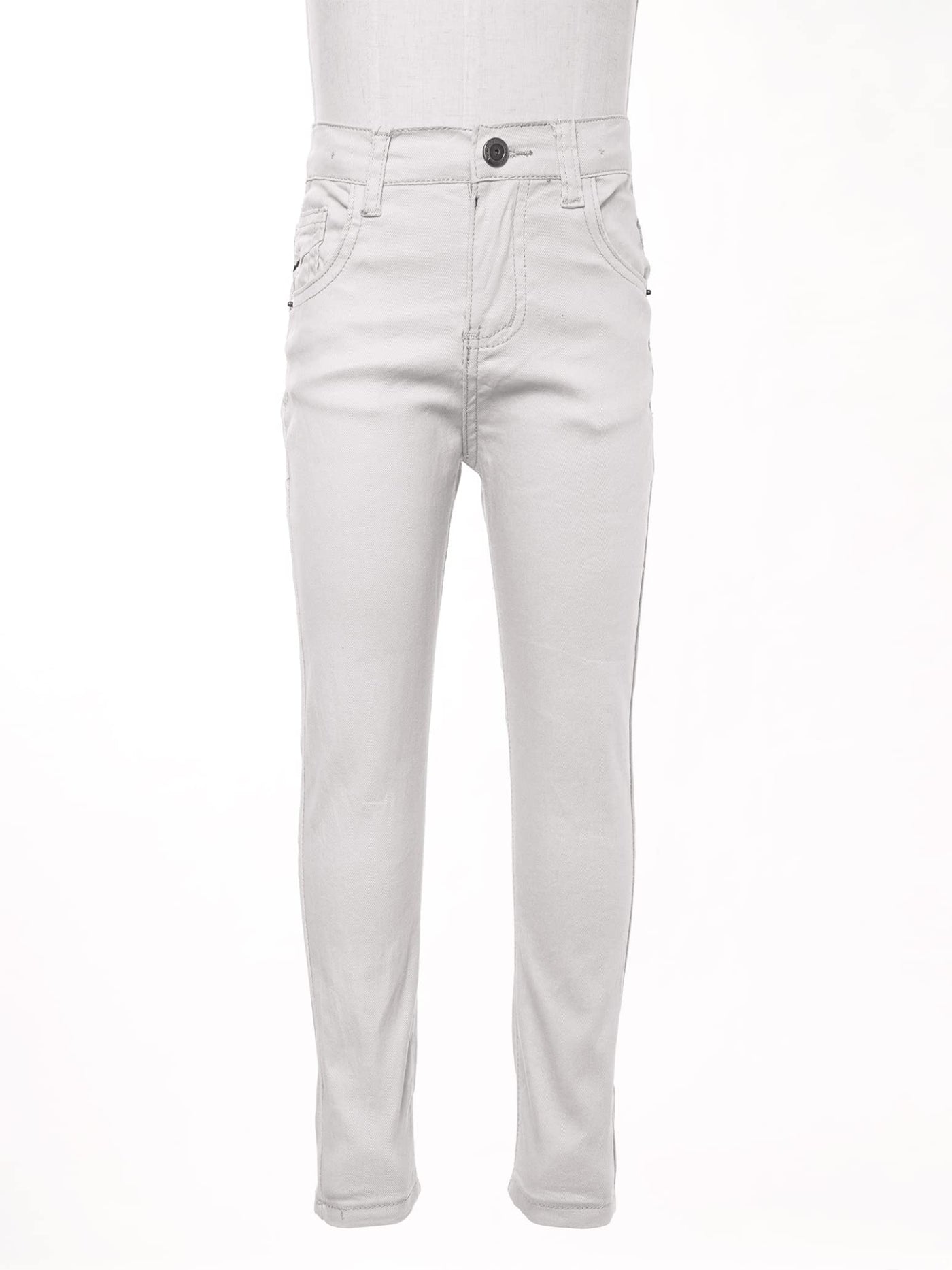 Children Boy's Skinny Chino Pants Kids Cute School Uniform Elastic Waist Straight Pants Stretchy Jeans