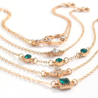 "Playful Green Crystal Bracelet Set"