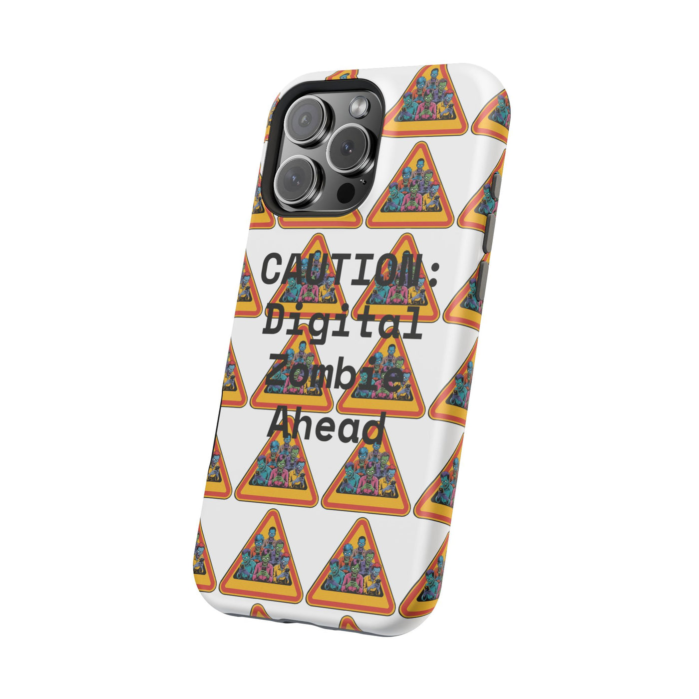 Phone Case: Caution: Digital Zombie Ahead Phone Case | Quirky Smartphone Protection, Unique Gift, Trendy Accessory, Fun Design, Geeky Style