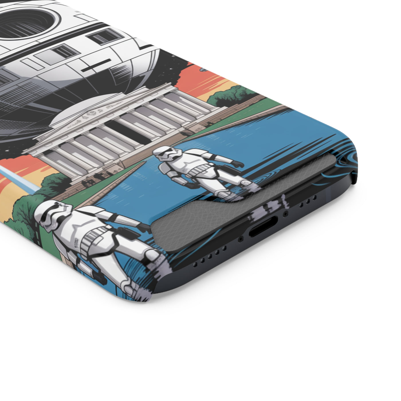 Phone Case: Galaxy-Inspired Phone Case with Card Holder, Space-Themed Gift, Star Wars-Inspired Design, Geek Accessories, Unique Phone Cover