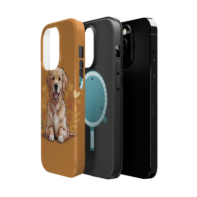 Dog Lover Magnetic Phone Case, Cute Pet Cases for iPhone, Dog-themed Phone Covers, Golden Retriever Case, Gifts for Dog Owners