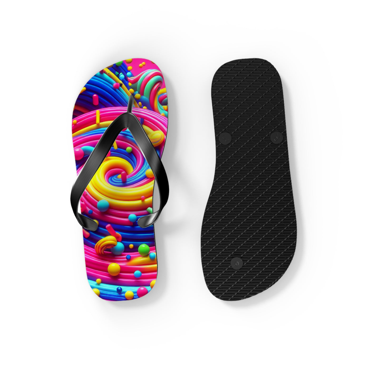 Flip Flops: Vibrant Color Sprinkle Design