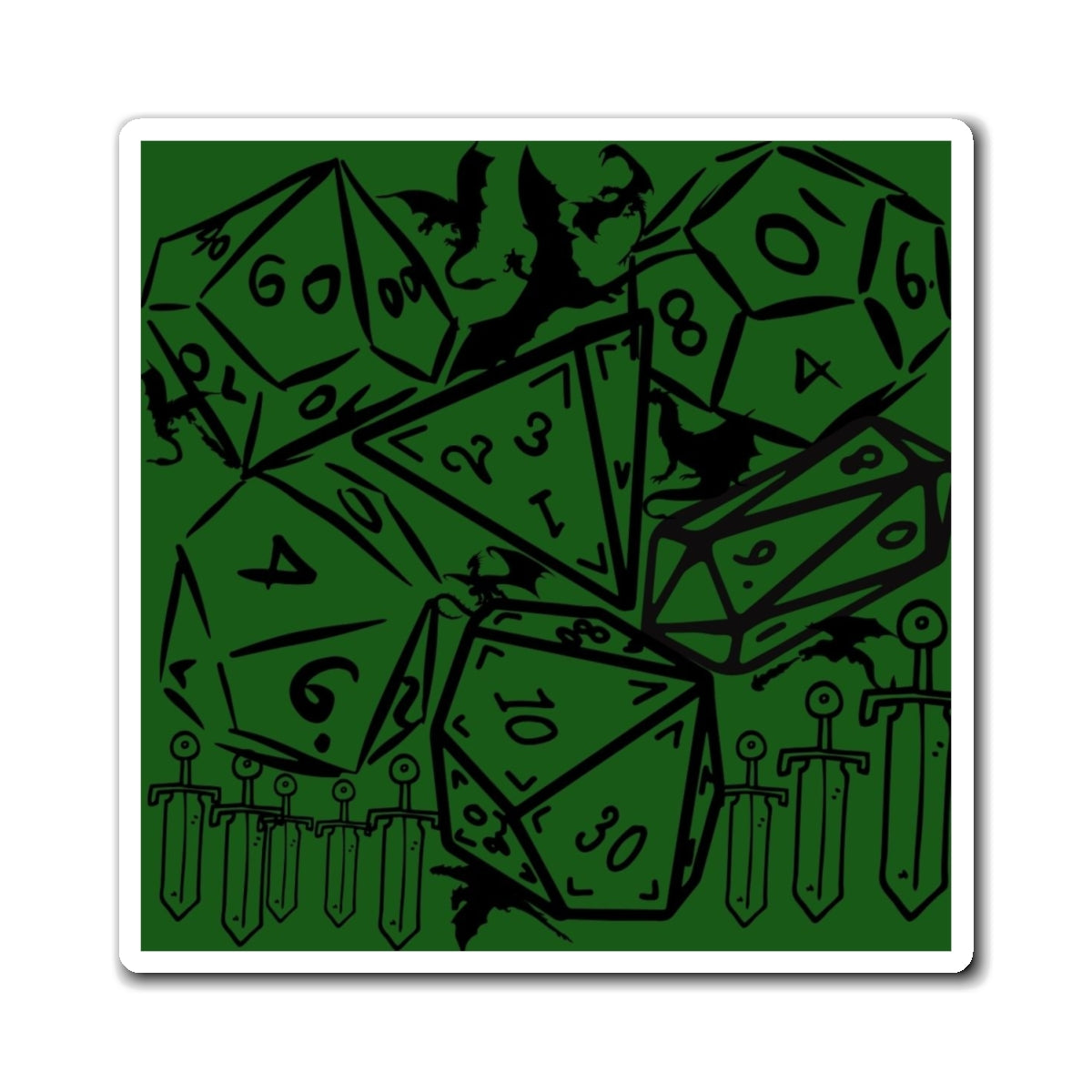 Magnets: Dungeons & Dragons Dice Design