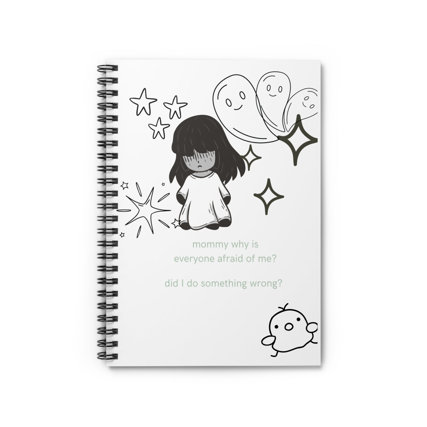 Spiral Notebook: Cute Creepy Girl