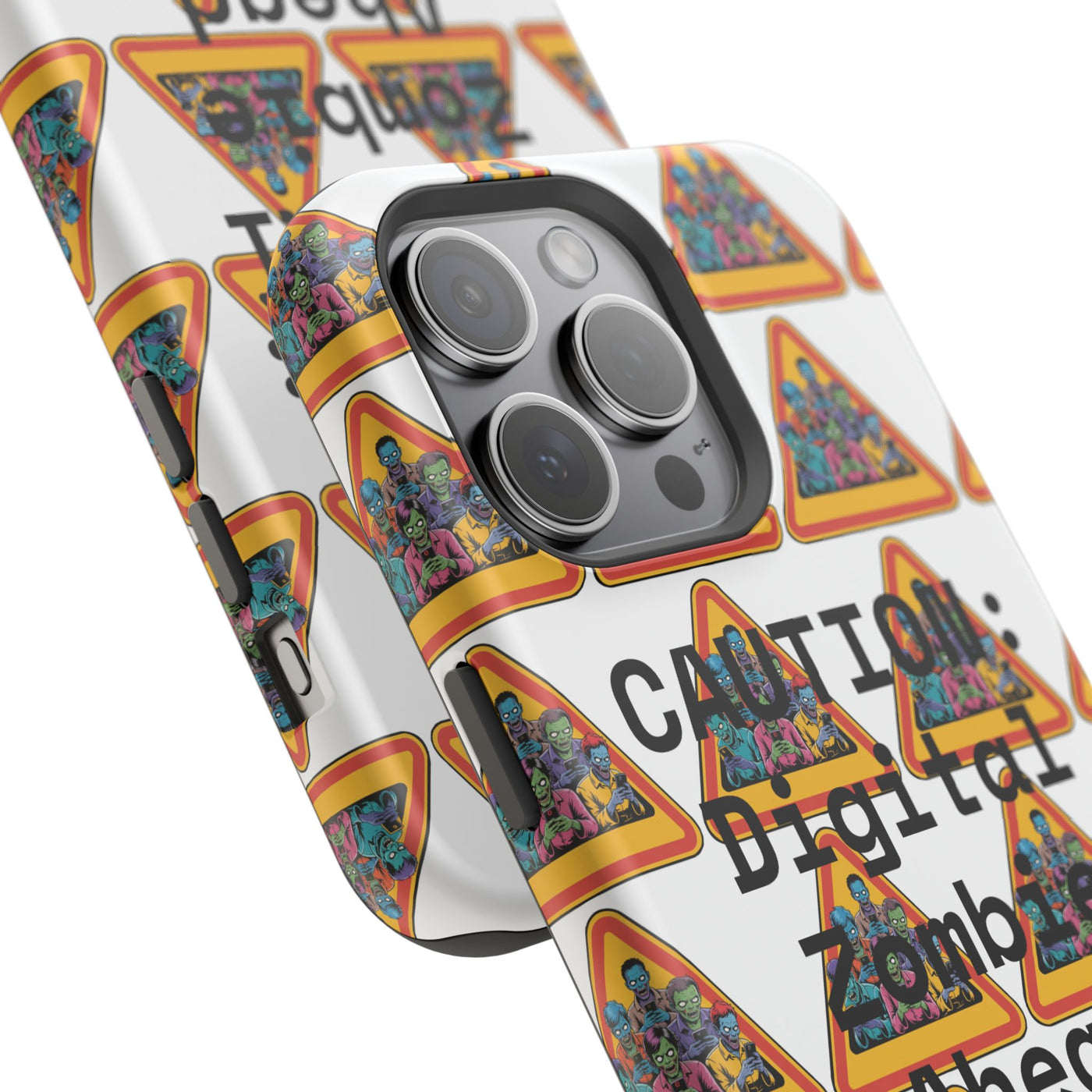 Phone Case: Caution: Digital Zombie Ahead Phone Case | Quirky Smartphone Protection, Unique Gift, Trendy Accessory, Fun Design, Geeky Style