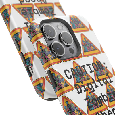 Phone Case: Caution: Digital Zombie Ahead Phone Case | Quirky Smartphone Protection, Unique Gift, Trendy Accessory, Fun Design, Geeky Style