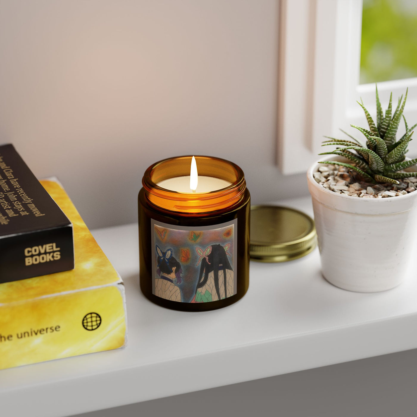 Candle: Demon Slayer-Inspired Floral Butterfly Decoration