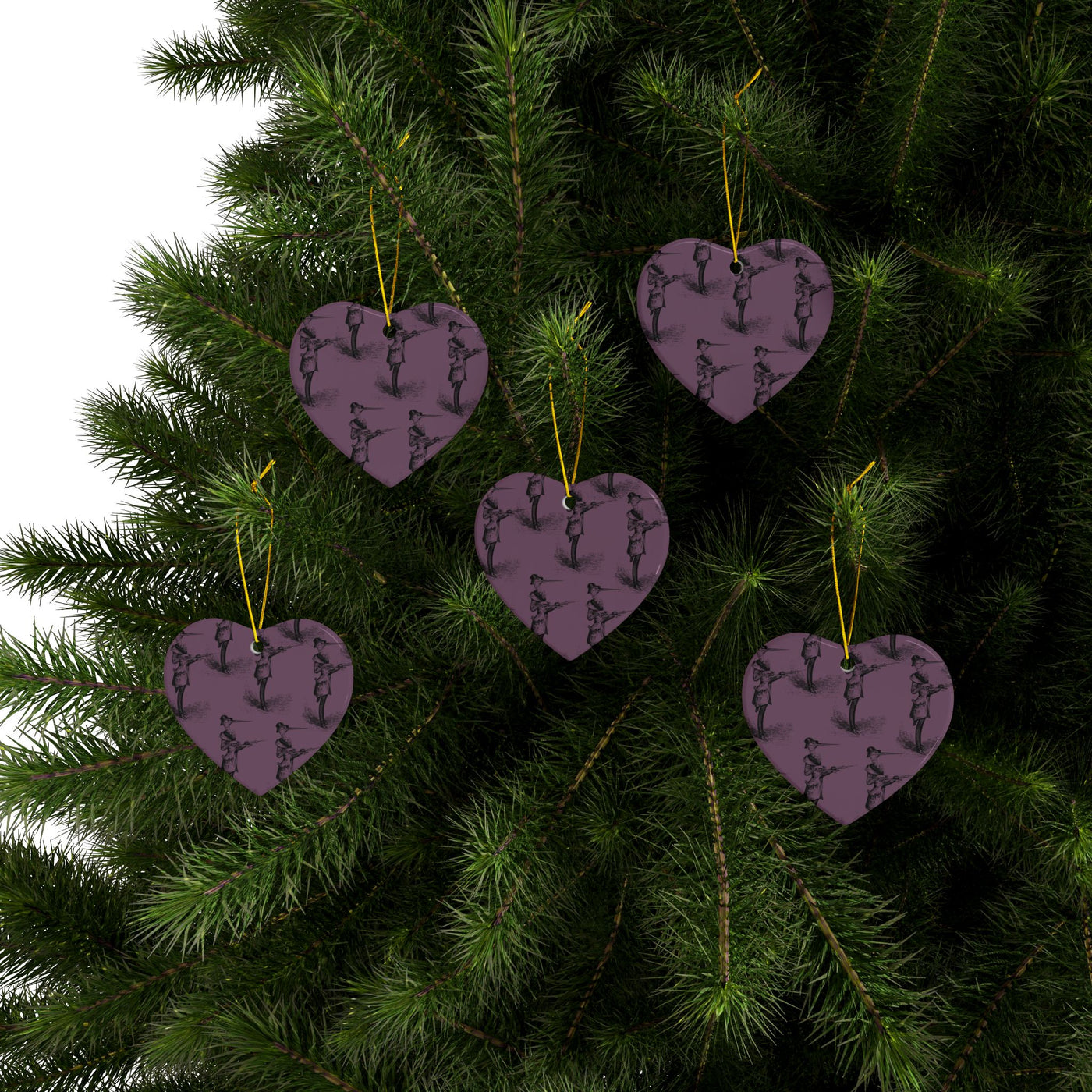 Ornaments: Plague Print in Dusty Rose in Ceramic