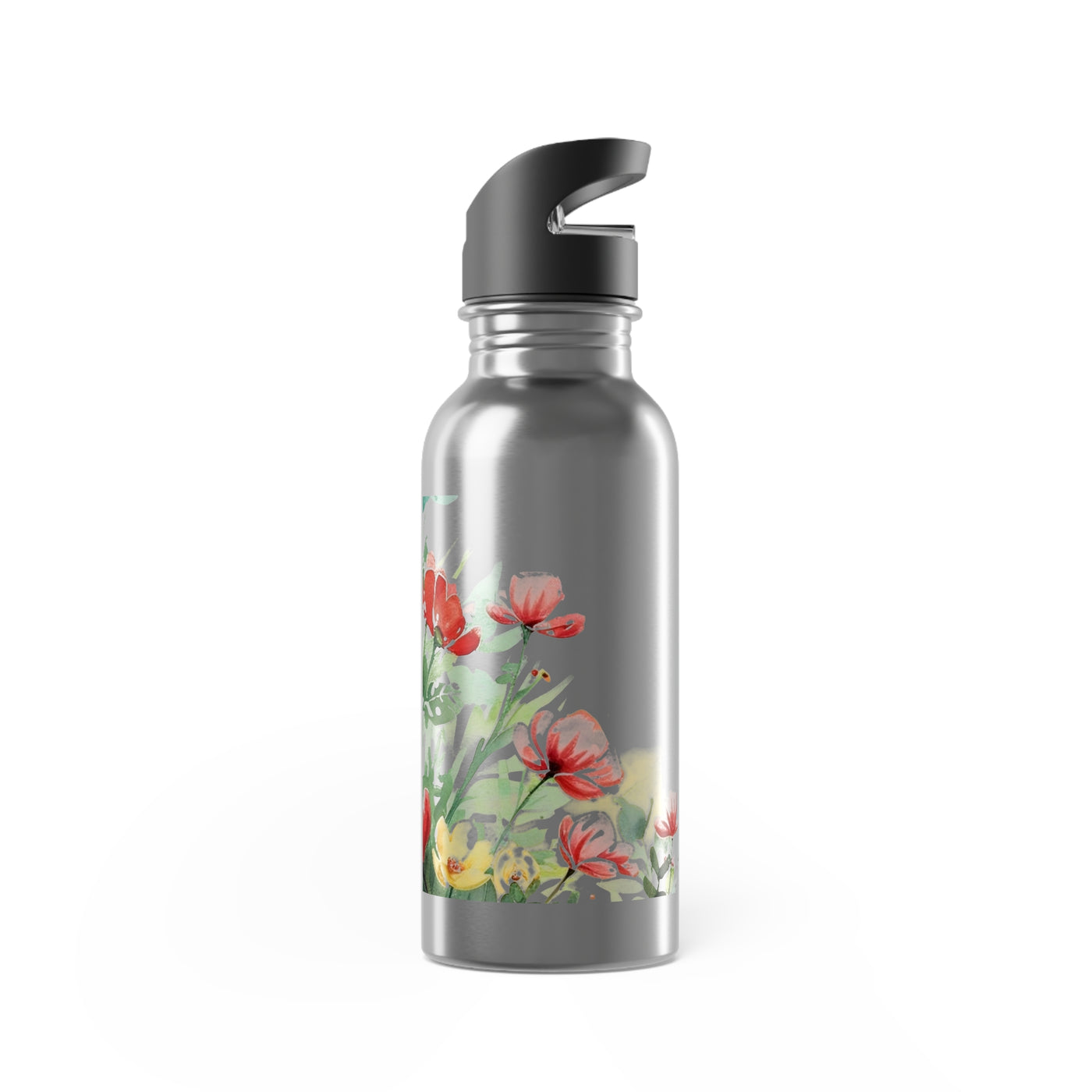 Floral Stainless Steel Water Bottle With Straw - 20oz Eco-Friendly Drinkware