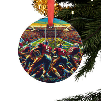 Custom Football Acrylic Ornament with Ribbon - Perfect Sports Gift for Fans