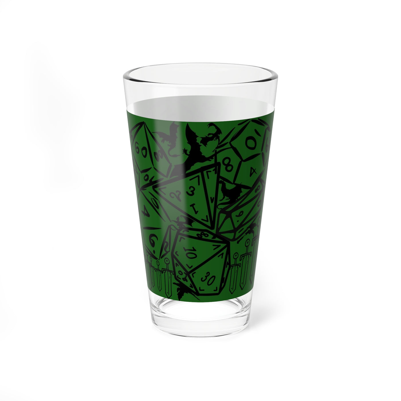 MIxing Glass: D&D Themed Dice and Dragon Design