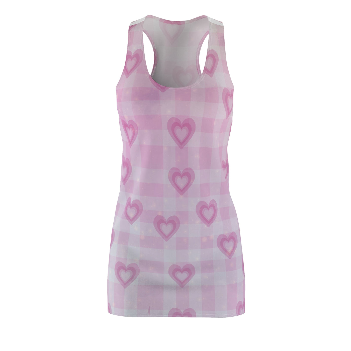 Racerback Dress: Oh So Sweet | Pink Heart Gingham Design