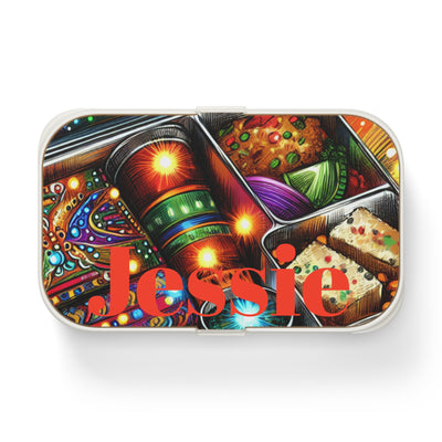 Colorful Bento Lunch Box with Vibrant Design - Ideal for Meal Prep and School