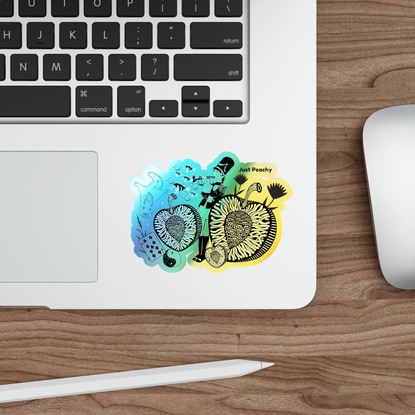 Die-Cut Stickers: Just Peachy | Holographic