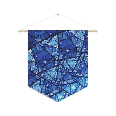 Wall Pennant: Blue Stained Glass Design