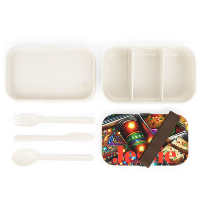 Colorful Bento Lunch Box with Vibrant Design - Ideal for Meal Prep and School