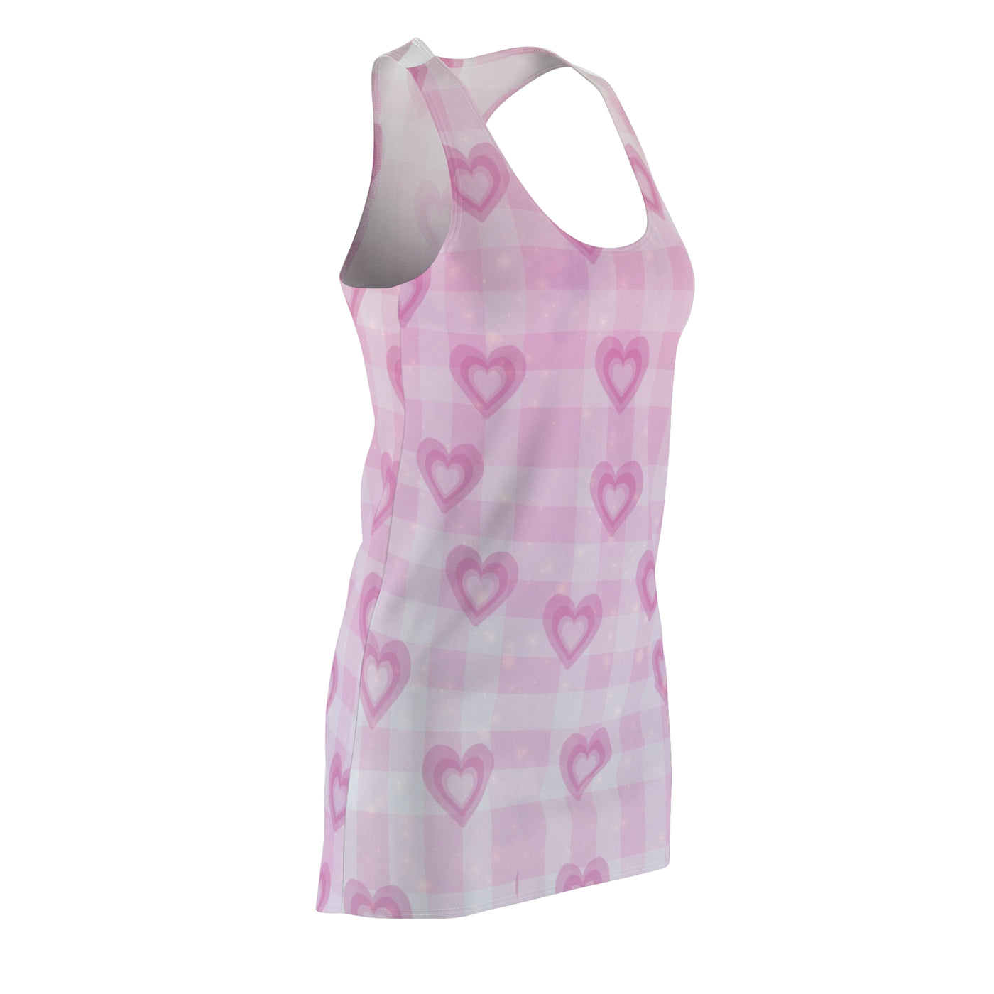 Racerback Dress: Oh So Sweet | Pink Heart Gingham Design