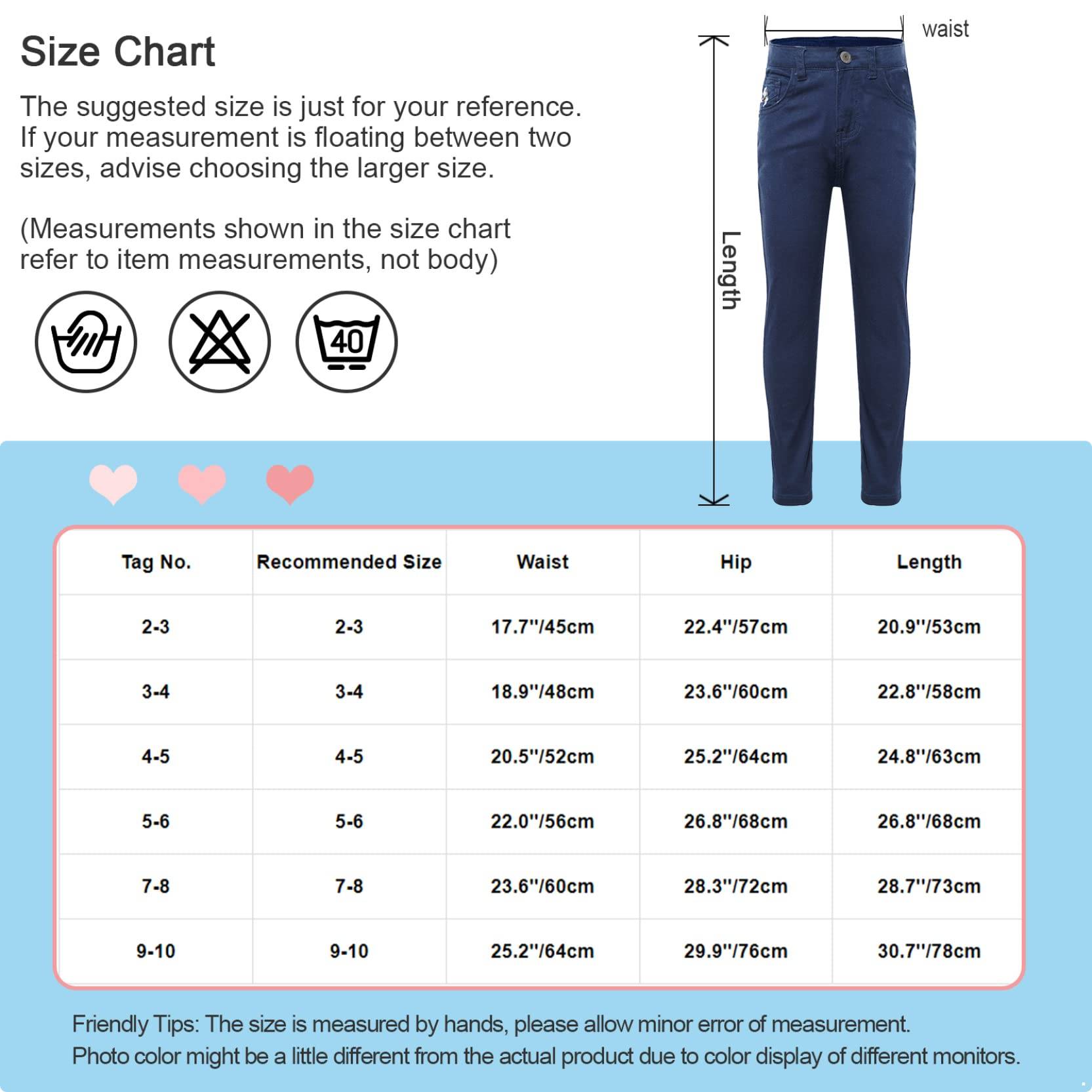 Children Boy's Skinny Chino Pants Kids Cute School Uniform Elastic Waist Straight Pants Stretchy Jeans