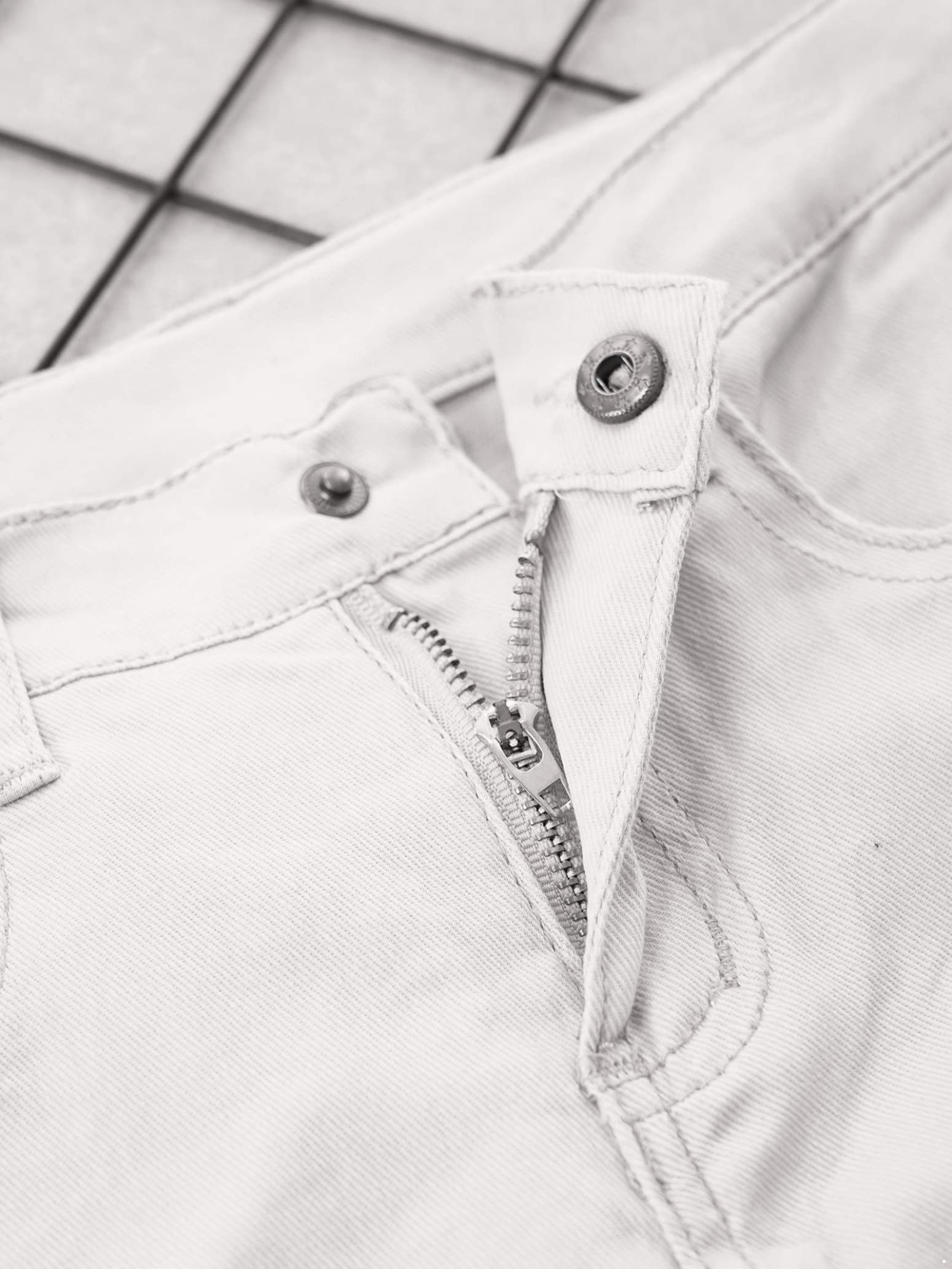 Children Boy's Skinny Chino Pants Kids Cute School Uniform Elastic Waist Straight Pants Stretchy Jeans