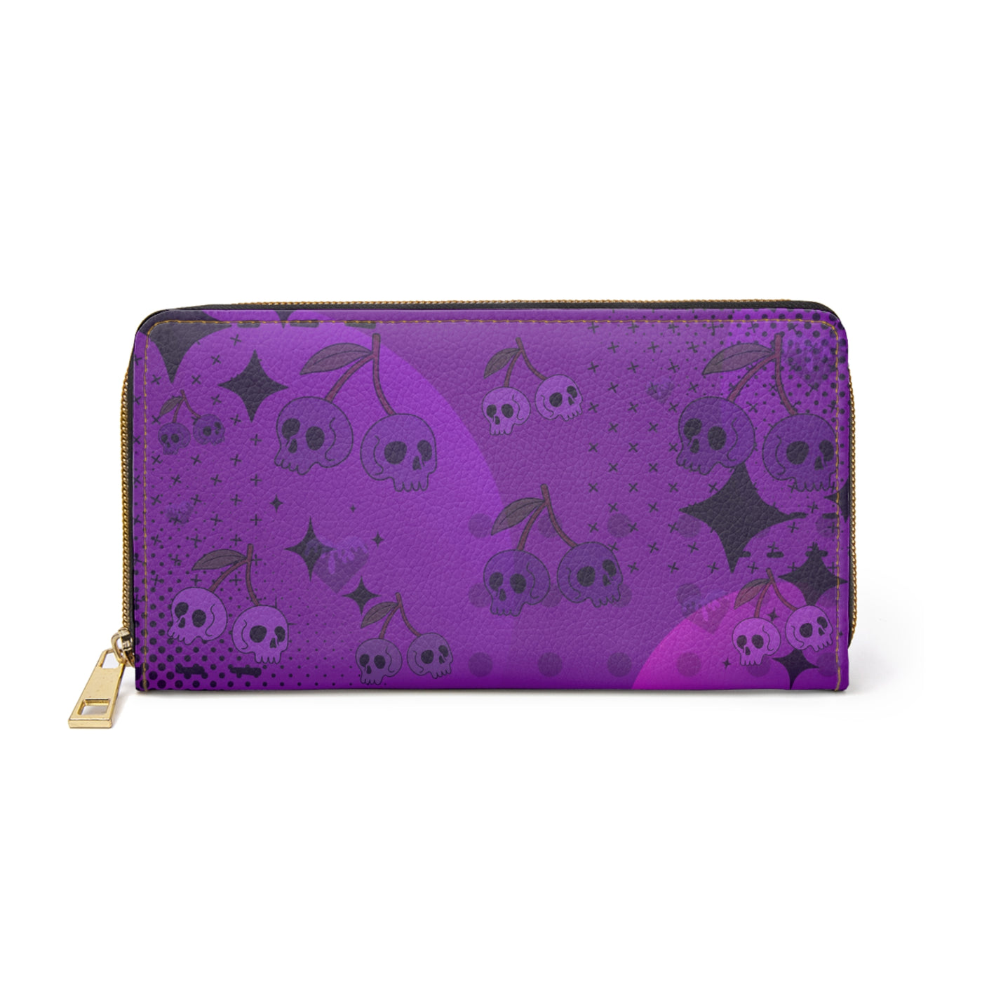 Wallet: Purple Cherry Skull | Gothic Skull & Butterfly