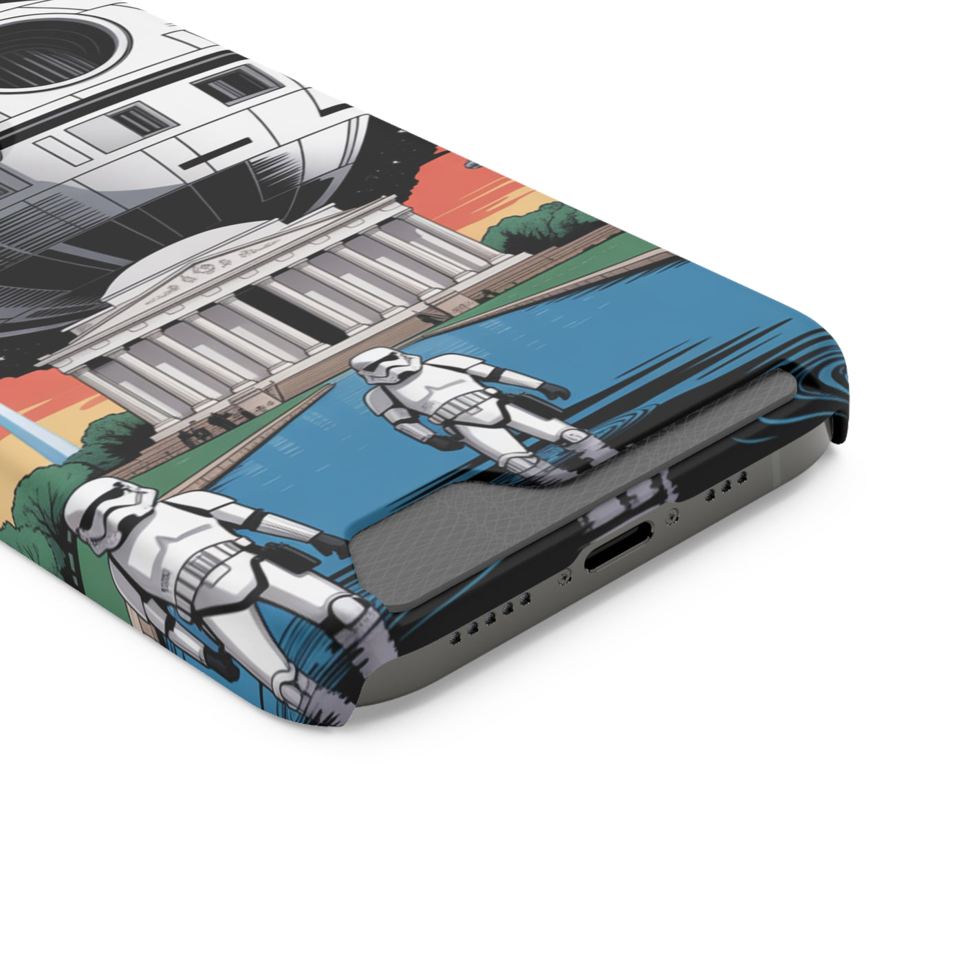Phone Case: Galaxy-Inspired Phone Case with Card Holder, Space-Themed Gift, Star Wars-Inspired Design, Geek Accessories, Unique Phone Cover