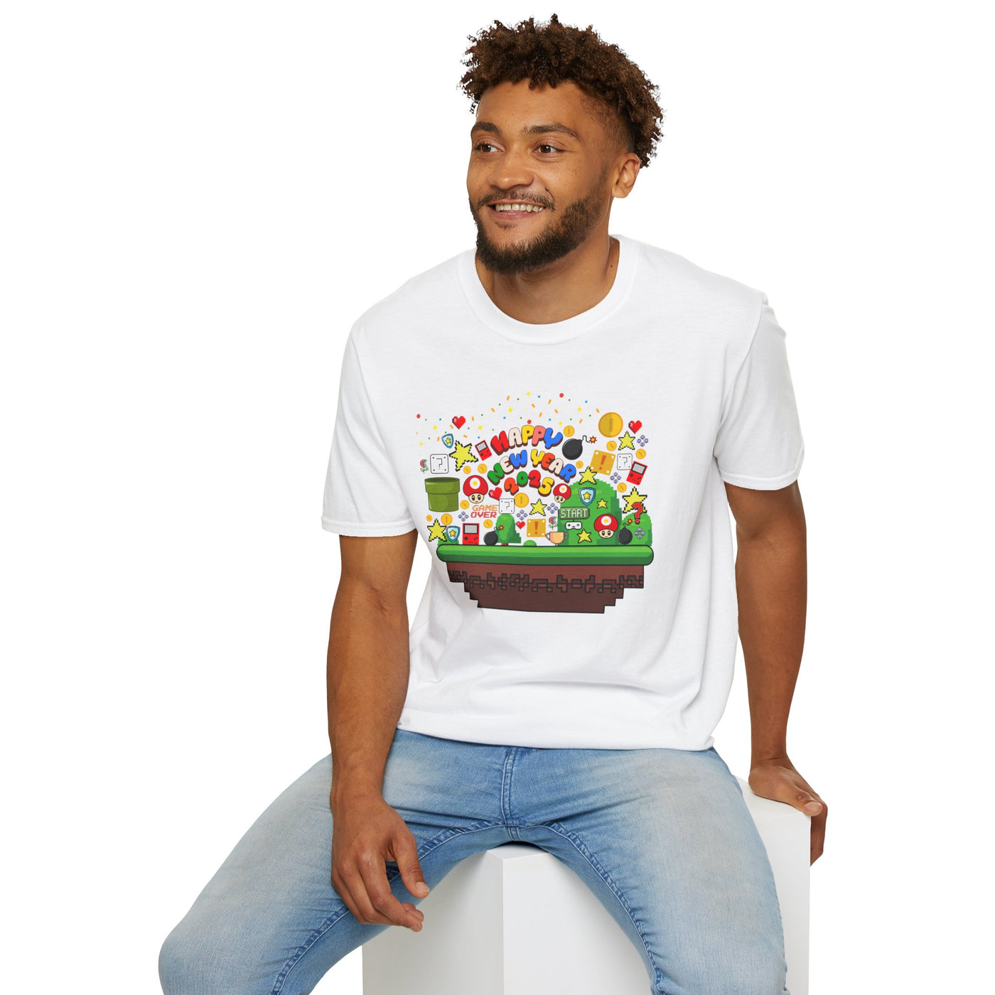 T-Shirt: Happy New Year Gamer Design | Retro