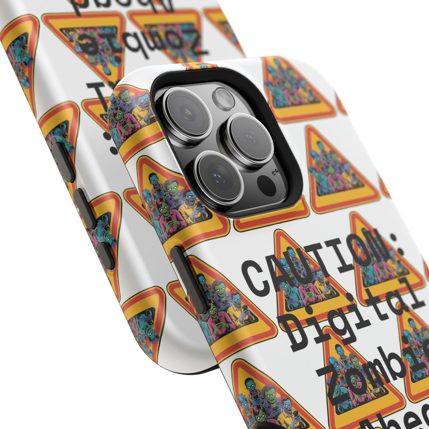 Phone Case: Caution: Digital Zombie Ahead Phone Case | Quirky Smartphone Protection, Unique Gift, Trendy Accessory, Fun Design, Geeky Style