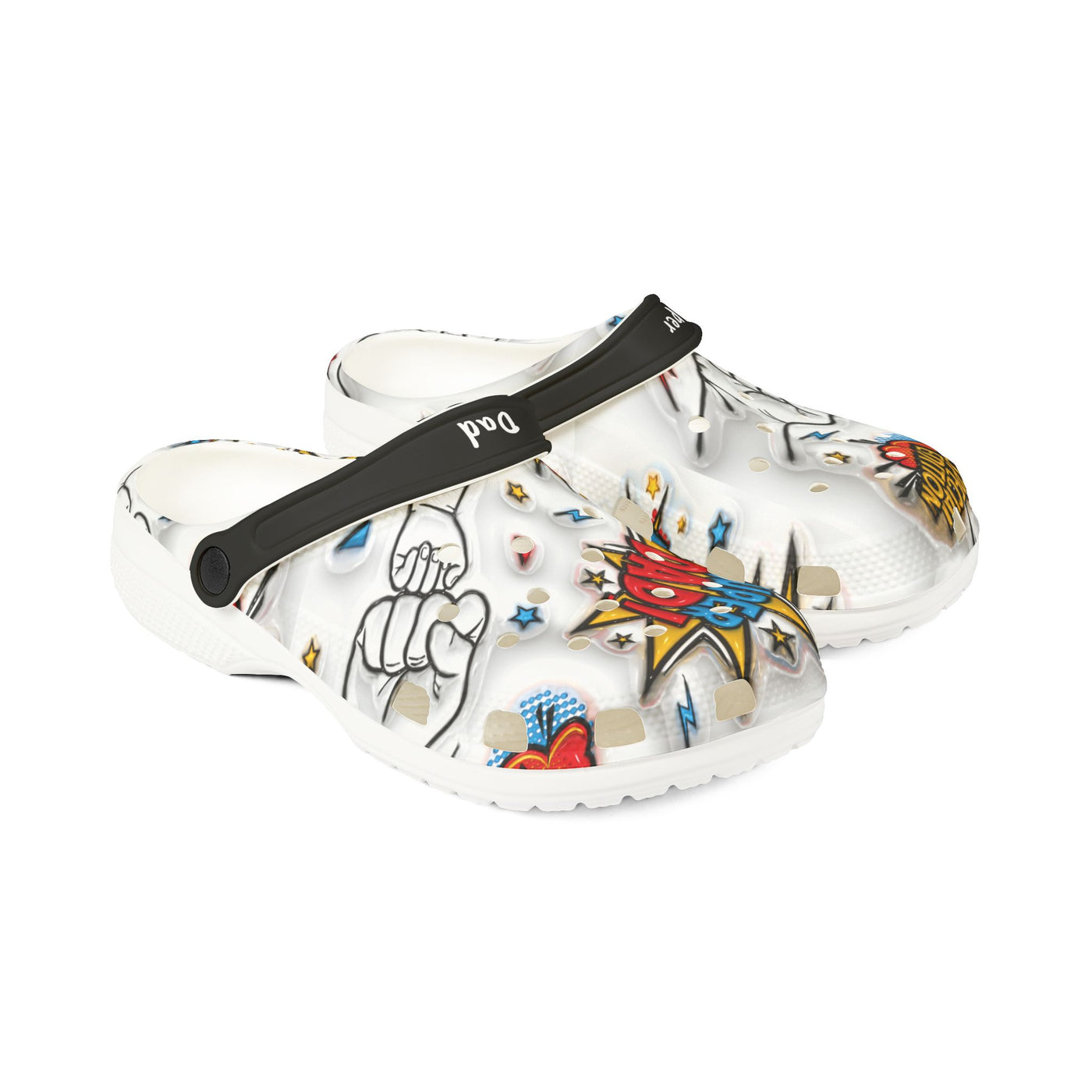 Shoes: Super Dad, Personalizable EVA Foam Shoes, Comfy Slippers