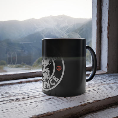 Mug: Color Morphing Mug with Funny Cat Design, I Choose Violence Coffee Cup, Unique Gift for Cat Lovers, Fun Kitchenware, Color Changing Mug