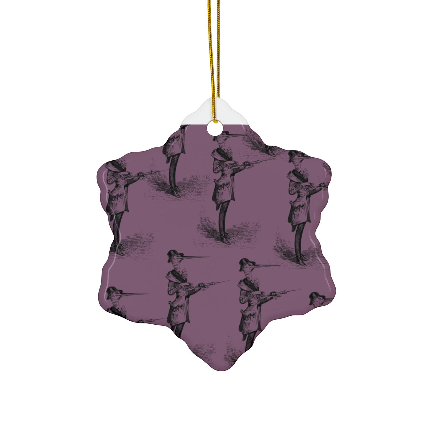 Ornaments: Plague Print in Dusty Rose in Ceramic